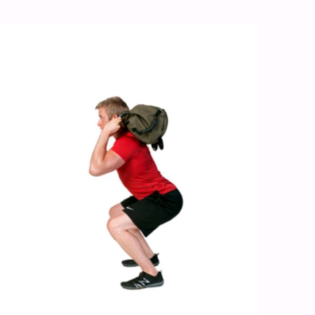 Sandbag Squat by E M Exercise Howto Skimble Workout Trainer