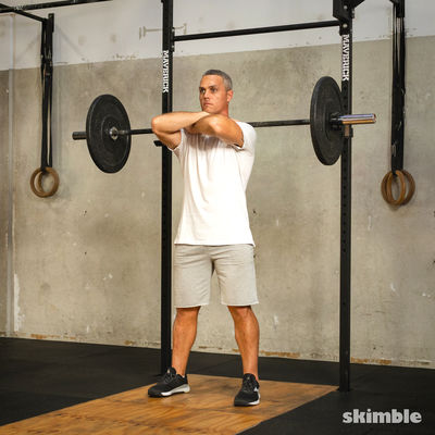 Crossed-Arms Front Barbell Squats