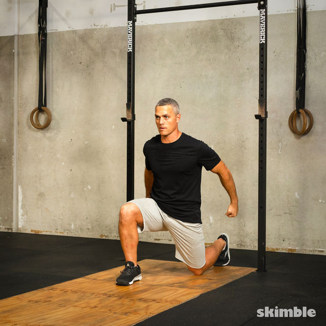 Lunge Jumps Exercise Howto Workout Trainer by Skimble