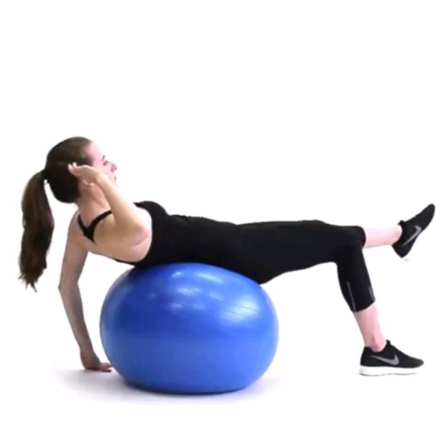 Cross Crunches. Ball by Tanya P Exercise Howto Skimble