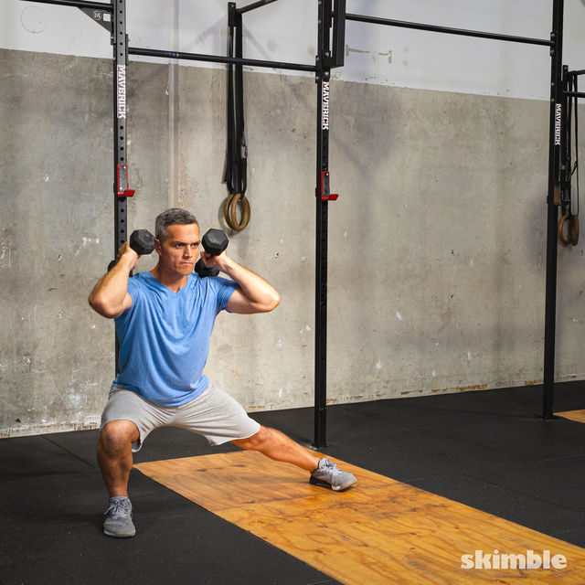 Lateral Lunge with Tricep Extension Exercise Howto