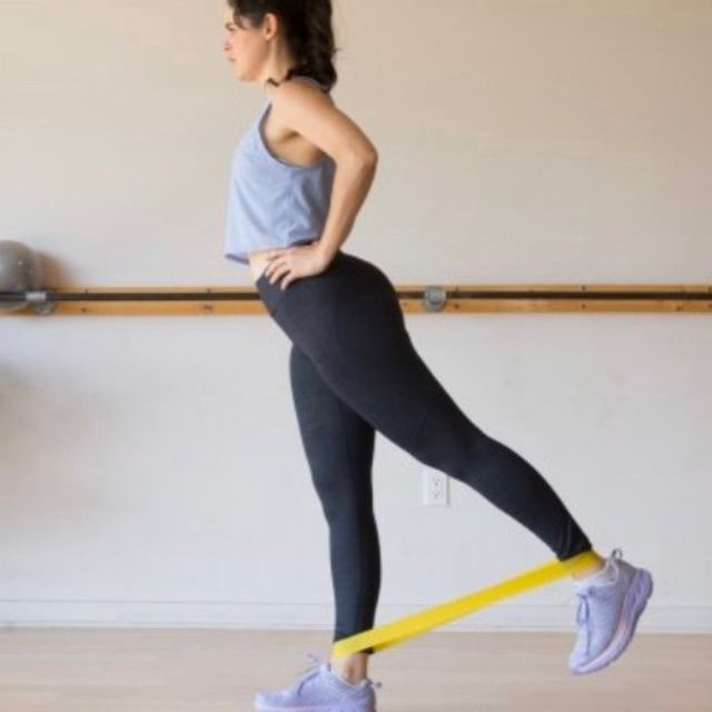 Banded Standing Left Leg Kickbacks by Brian Fallon Exercise Howto