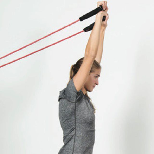 Stretch Cord Tricep Pull Ups Exercise Howto Workout Trainer by Skimble