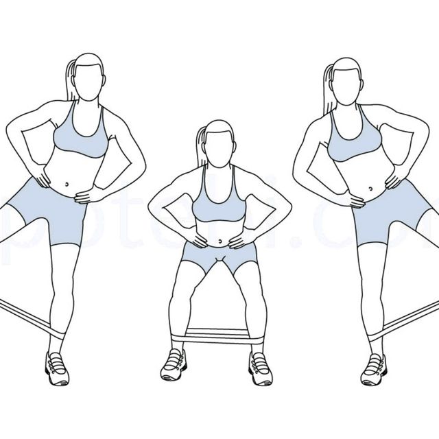 Banded Squat Hip Abduction by Tanya M. Exercise Howto Skimble