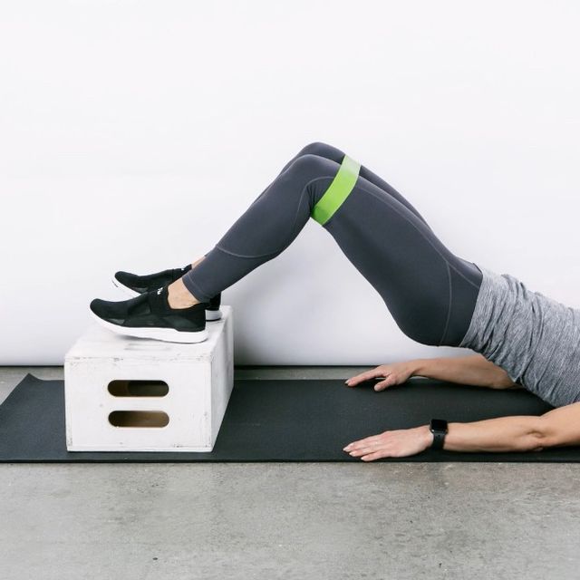 Elevated Banded Glute Bridge Exercise Howto Skimble