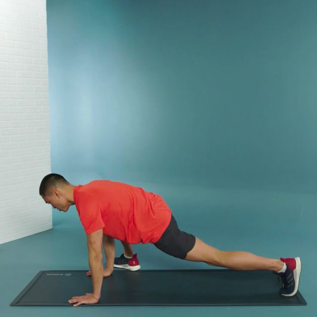 Push Up to Lunge Rotation Exercise Howto Workout Trainer by Skimble