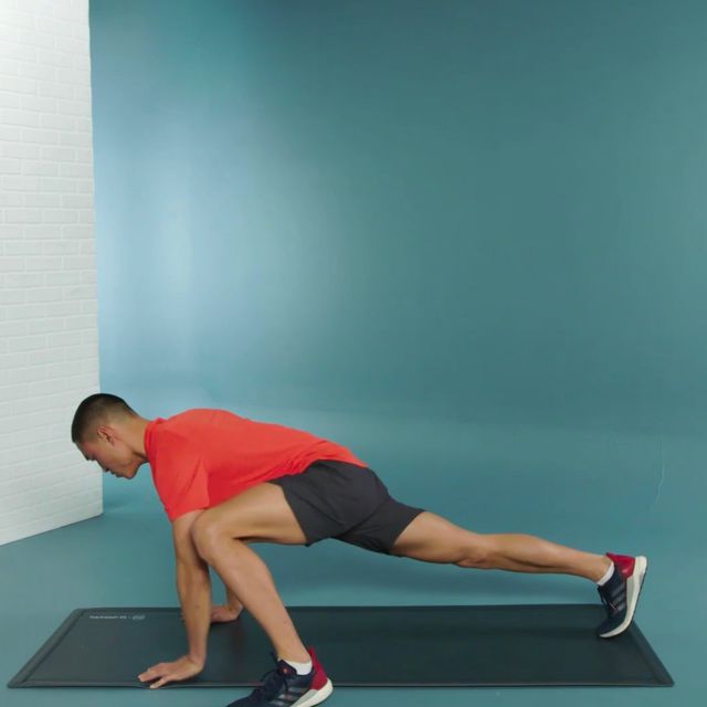 Push Up to Lunge Rotation Exercise Howto Workout Trainer by Skimble