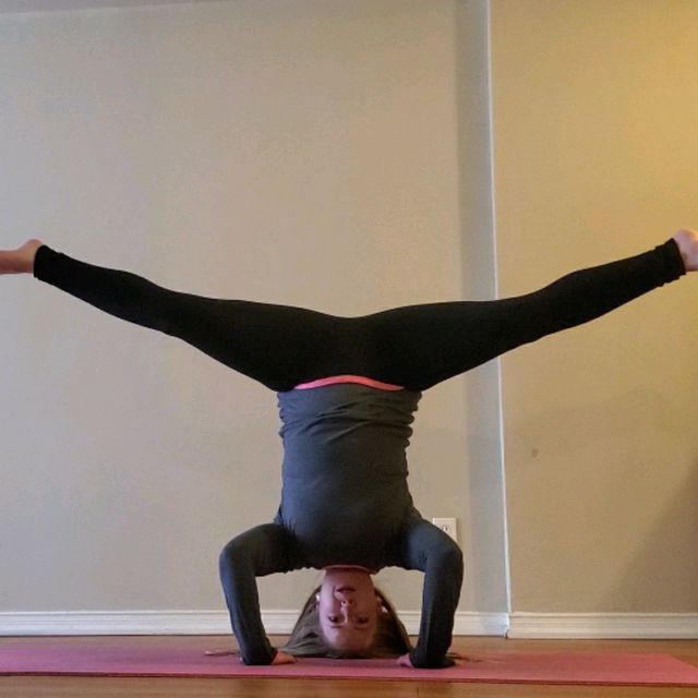 Tripod Headstand Wide Split Exercise Howto Workout Trainer by Skimble