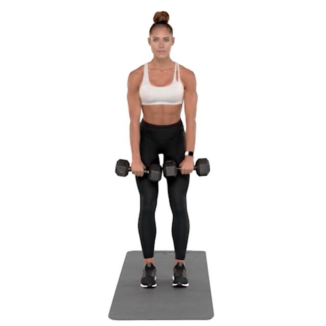 Dumbbell WideGrip Upright Row Exercise Howto Workout Trainer by