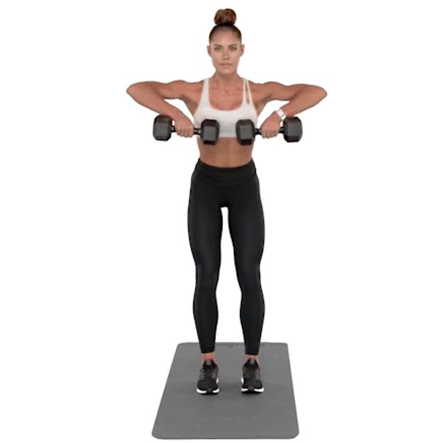 Dumbbell WideGrip Upright Row Exercise Howto Workout Trainer by