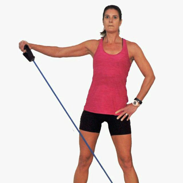 Left Arm Lateral Shoulder Raise With Band by Odin S. Exercise Howto