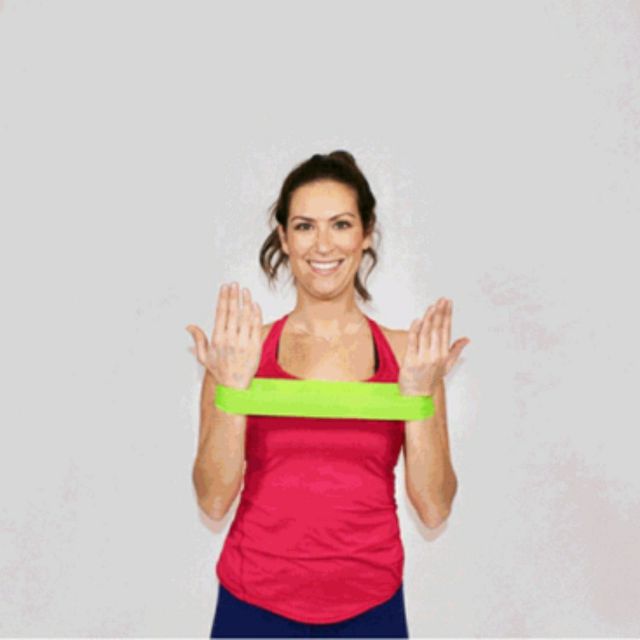 Shoulder Press with Band Exercise Howto Workout Trainer by Skimble