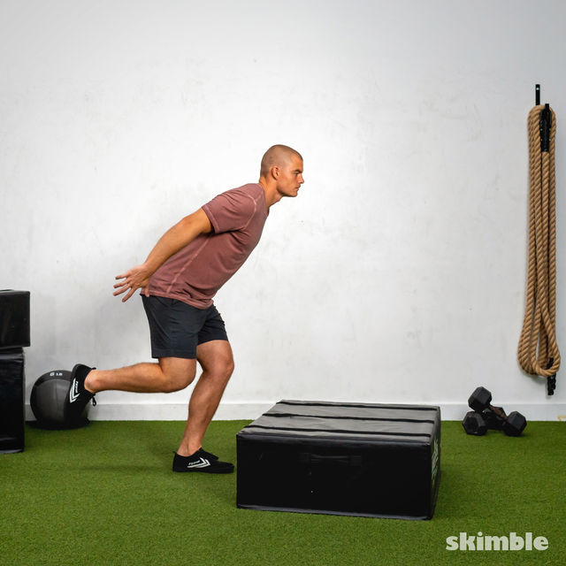 Left Leg Box Jumps Exercise Howto Workout Trainer by Skimble