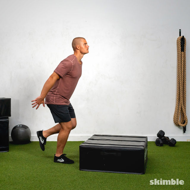 Right Leg Box Jumps Exercise Howto Skimble Workout Trainer