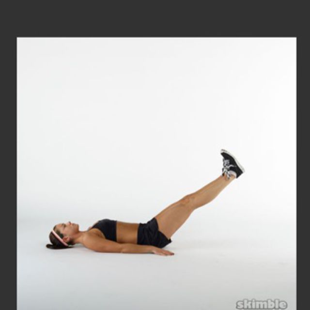 Leg Lift (5 Pulses) Exercise Howto Workout Trainer by Skimble