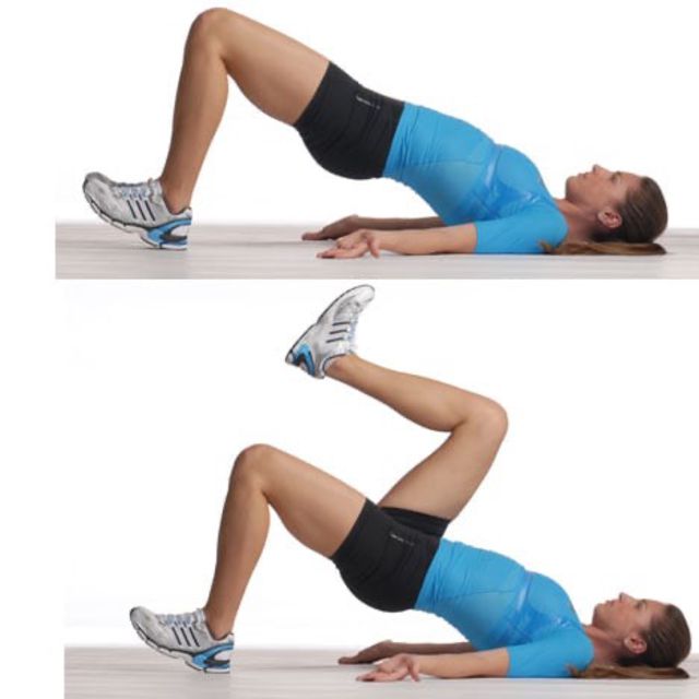 Bridge Marches Exercise Howto Workout Trainer by Skimble