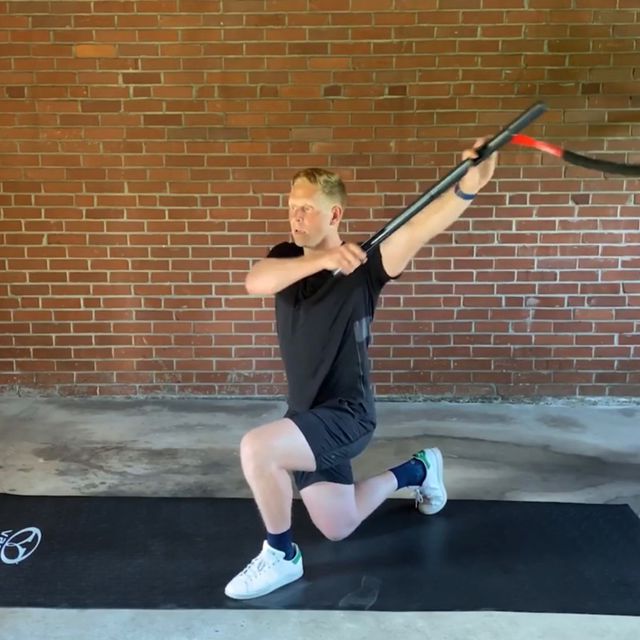 HalfKneeling Chops Right Side Exercise Howto Workout Trainer by