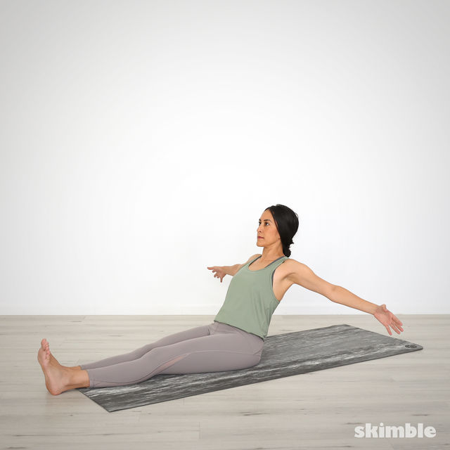 Straight Back Rowing with Curl Exercise Howto Workout Trainer by Skimble