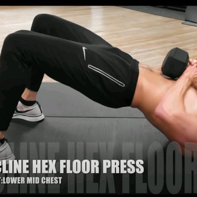 Decline Hex Floor Press Exercise Howto Workout Trainer by Skimble