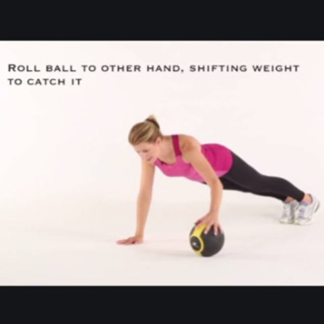 Plank With Medicine Ball Pass To Rollout by Maranda A. Exercise Howto Skimble