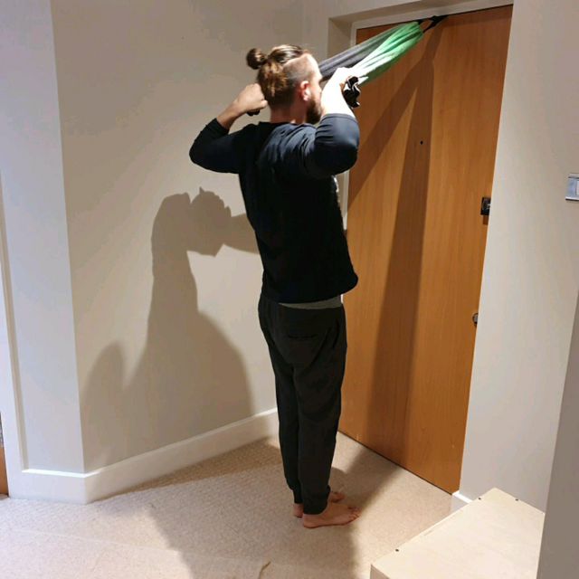 Towel Face Pull Exercise Howto Workout Trainer by Skimble