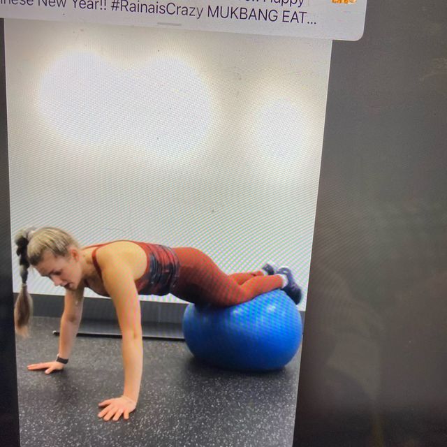 Plank With Feet On Ball Roll In And Out Exercise Howto Skimble