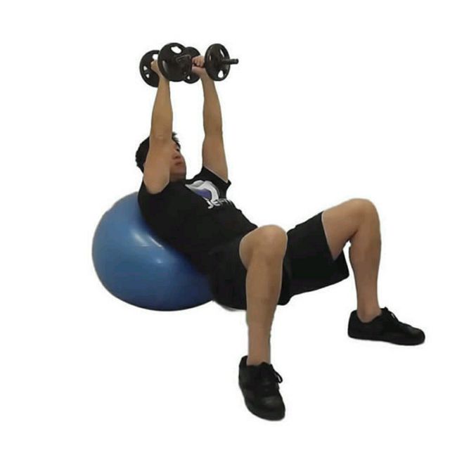Incline Dumbbell Fly On Stability Ball by Brittany D. Exercise Howto