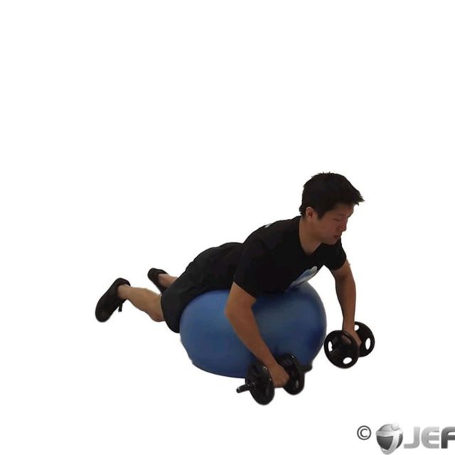 Stability Ball Dumbbell Prone Rear Delt Row by Tiffany D. Exercise Howto Skimble