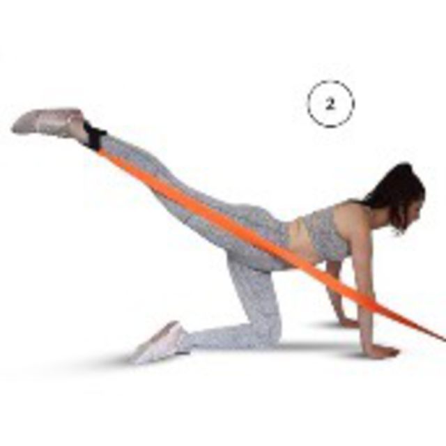 Right Donkey Kicks with Resistance Band by Cleo W. Exercise Howto Skimble