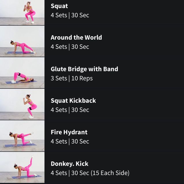 Squataround The World_glute Bridge_squat Kickback_firehydrant donkey
