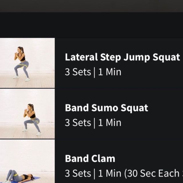 Lateral Step Squat JumpBand Sumo Squat band Clam booty Flutter Kick by Rushfitness 💪