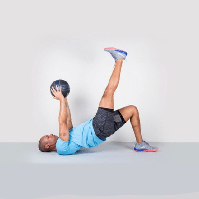 Single Leg Glute Bridge With Med Ball (L) by Ömer K. - Exercise How-to ...