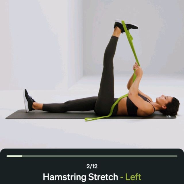 Hamstring Stretch With Band - Left 작성자 Rajeswari D. - 운동하는 방법 - Skimble