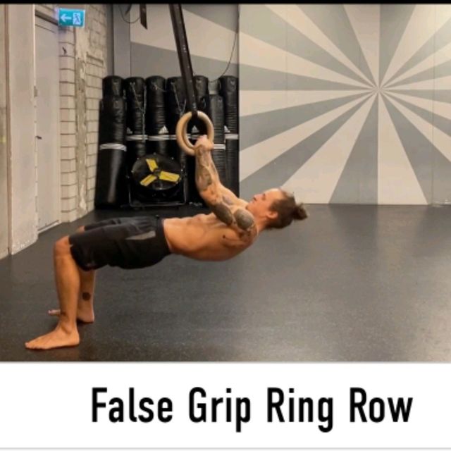 False grip Ring Row by Alex 🌊. Exercise Howto Skimble