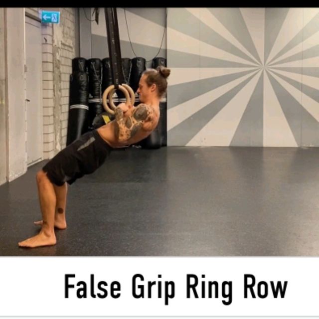 False grip Ring Row by Alex 🌊. Exercise Howto Skimble