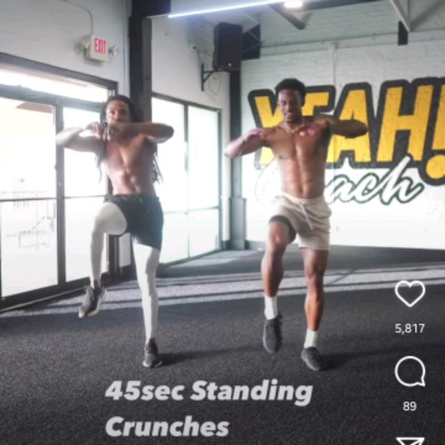 Standing Crunches NO DB by Martel Berry Exercise Howto Skimble
