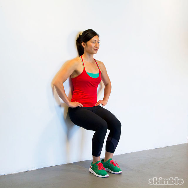 100 Second Wall Sit Challenge Free Leg Workout Skimble