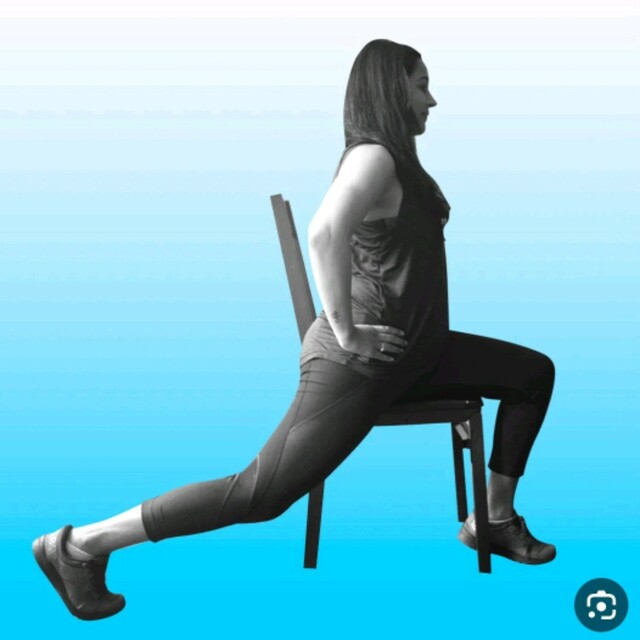 Left Chair Hip Flexor Stretch by Angel Ehrlich Exercise Howto Skimble