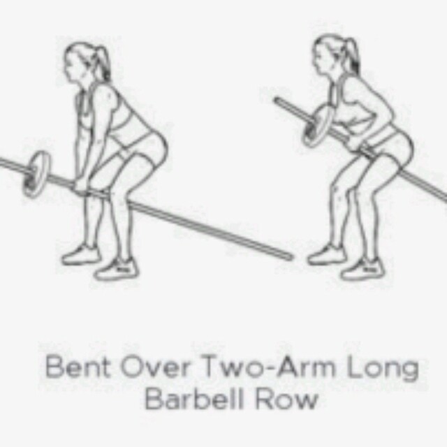 Bent Over Two Arm Long Barbell Row by Caroline Wambani Exercise How