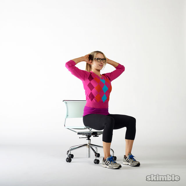 Seated Cross Body Crunches Exercise Howto Workout Trainer by Skimble