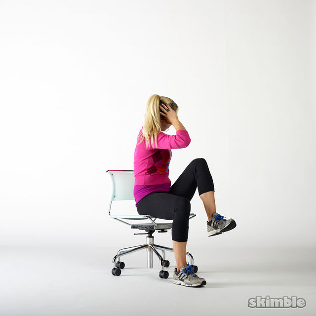 Seated Cross Body Crunches Exercise Howto Workout Trainer by Skimble
