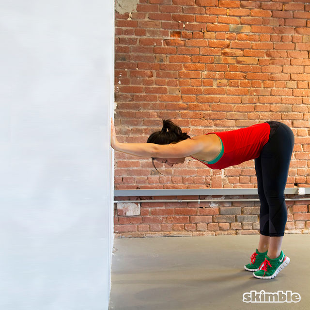 Wall Hamstring Stretches Exercise Howto Workout Trainer by Skimble