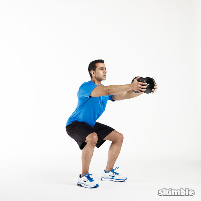 Vertical Goblet Squats Exercise Howto Workout Trainer by Skimble