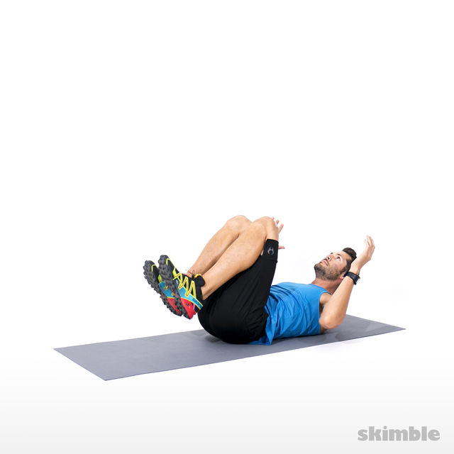 Crunches with Knee Hugs Exercise Howto Workout Trainer by Skimble