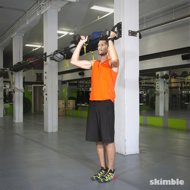 侧弓步及肩上推举 Exercise How To Workout Trainer By Skimble