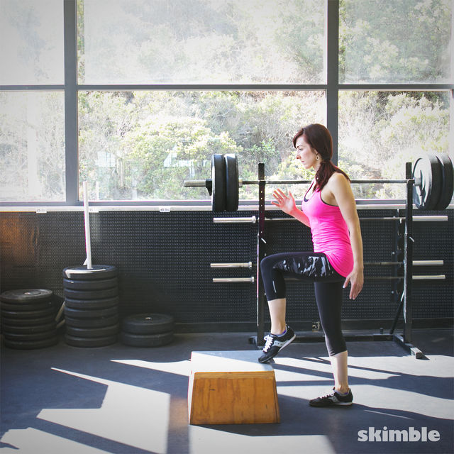 Quick Toe Taps on Step Exercise Howto Workout Trainer by Skimble