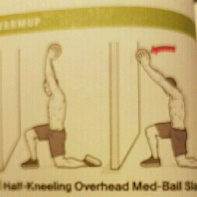Halfkneeling Overhead Medicine Ball Slam by Allen D. Exercise Howto
