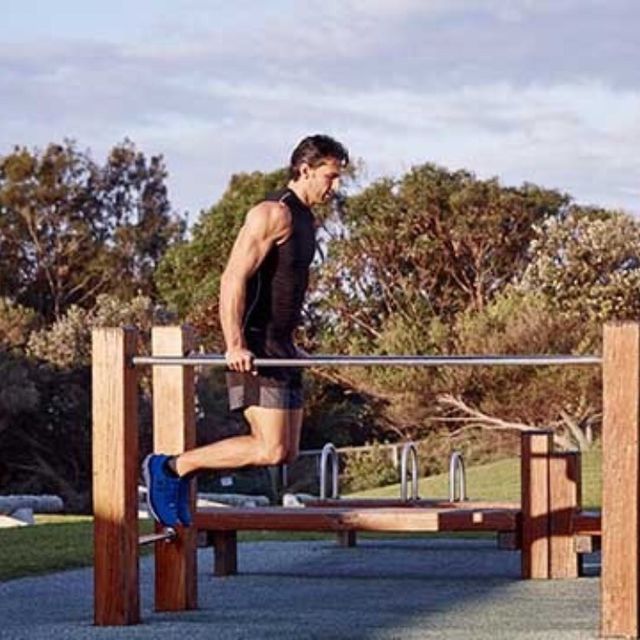 Bar Jumping Dips Exercise Howto Workout Trainer by Skimble