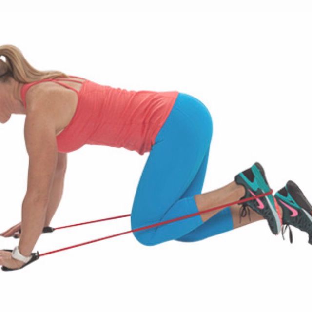 Right Kickback With Resistance Band Exercise Howto Workout Trainer