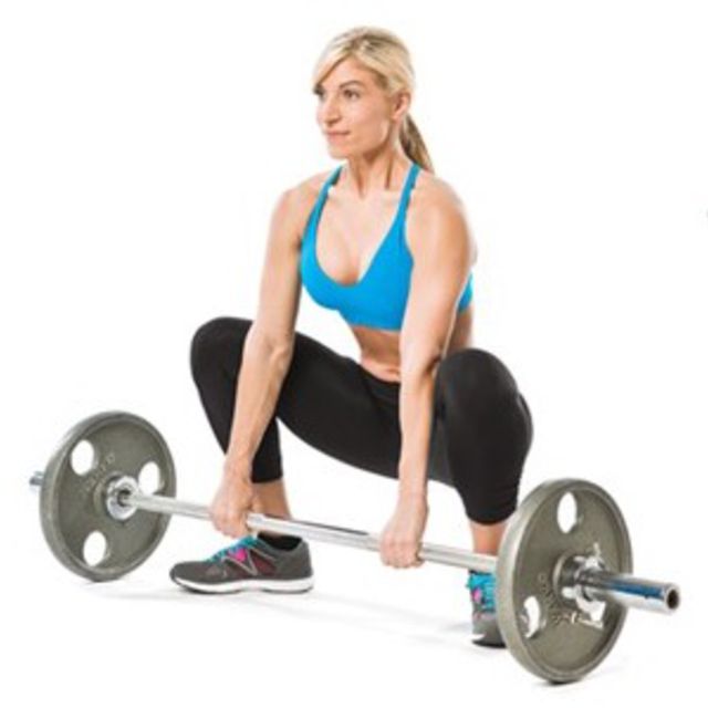 Sumo Deadlift With Bar Exercise Howto Workout Trainer by Skimble